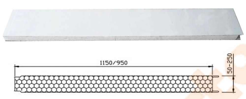 Огнестойкие изолированные стальные кровельные/стеновые сэндвич-панели из минеральной ваты/EPS для стальных зданий