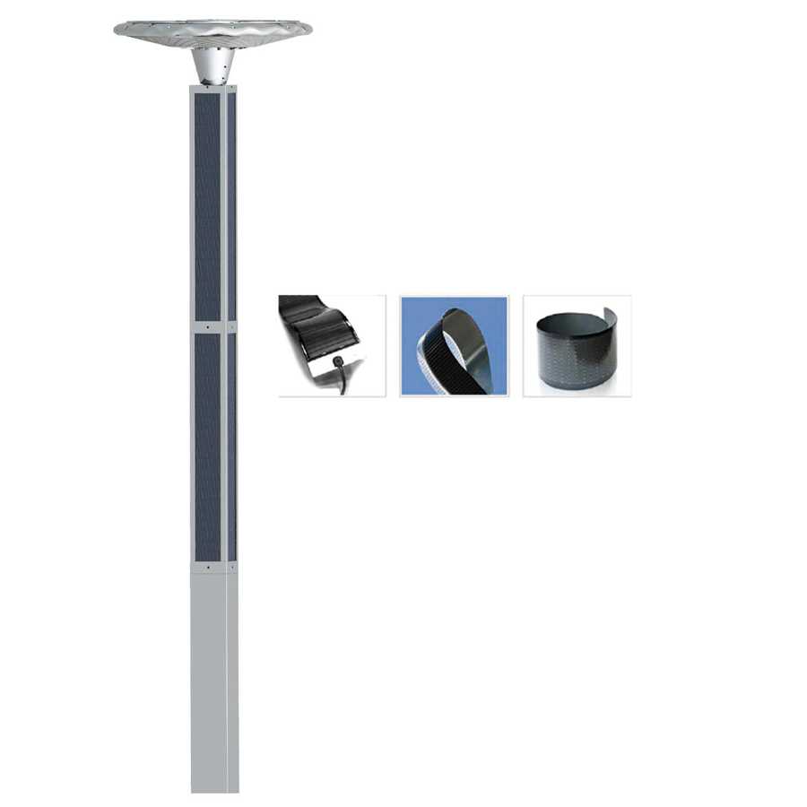 LED Solar Light Post With Flexible Solar Panel On Square Pole-NEWLIGHT ENERGY