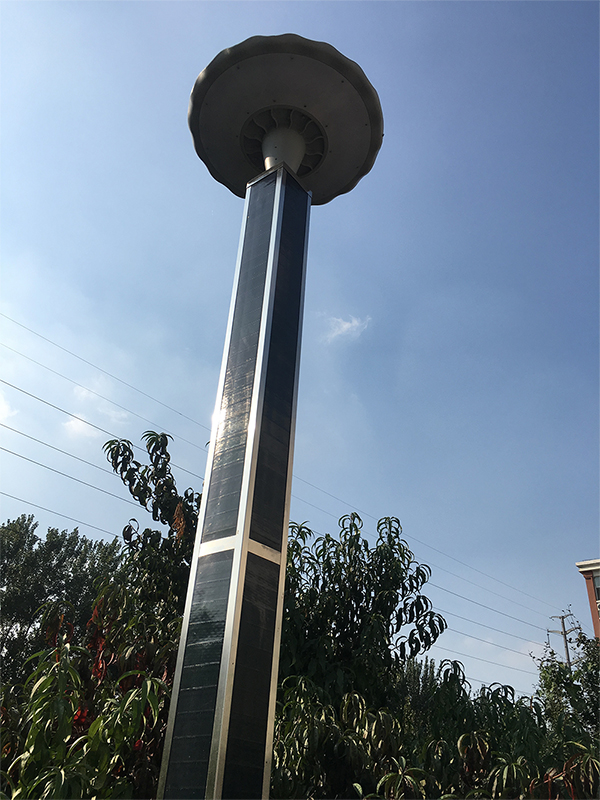 LED Solar Light Post With Flexible Solar Panel On Square Pole-NEWLIGHT ENERGY LED Solar Light Post With Flexible Solar Panel On Square Pole-NEWLIGHT ENERGY