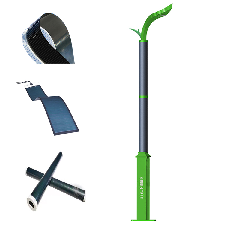 40W Solar Tree With Flexible Solar Panel On Pole 2FSG044-NEWLIGHT ENERGY