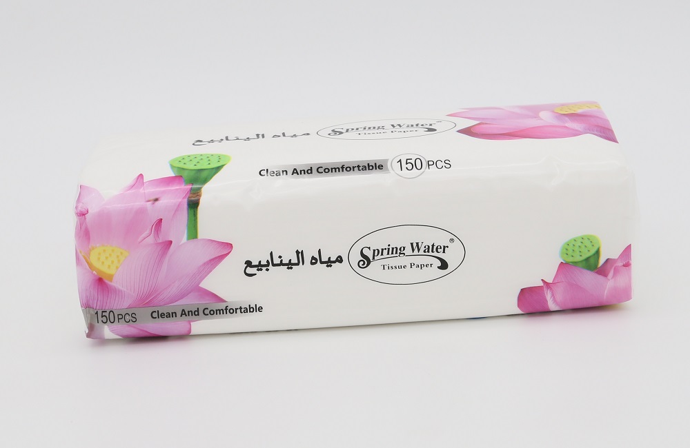 Wettable facial tissue paper