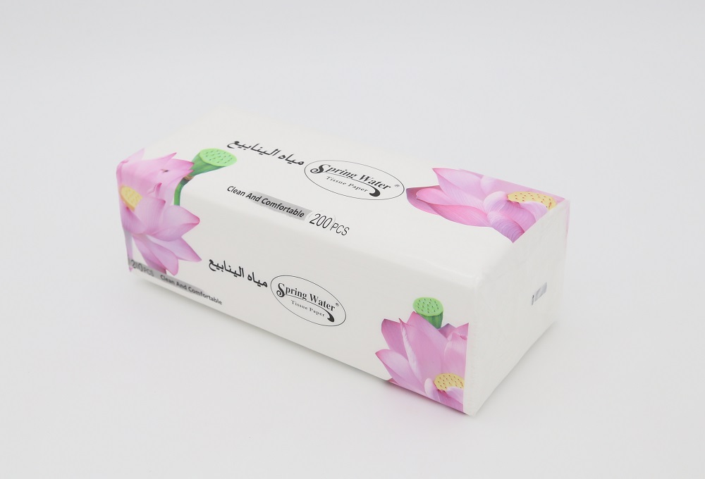 Wettable facial tissue paper