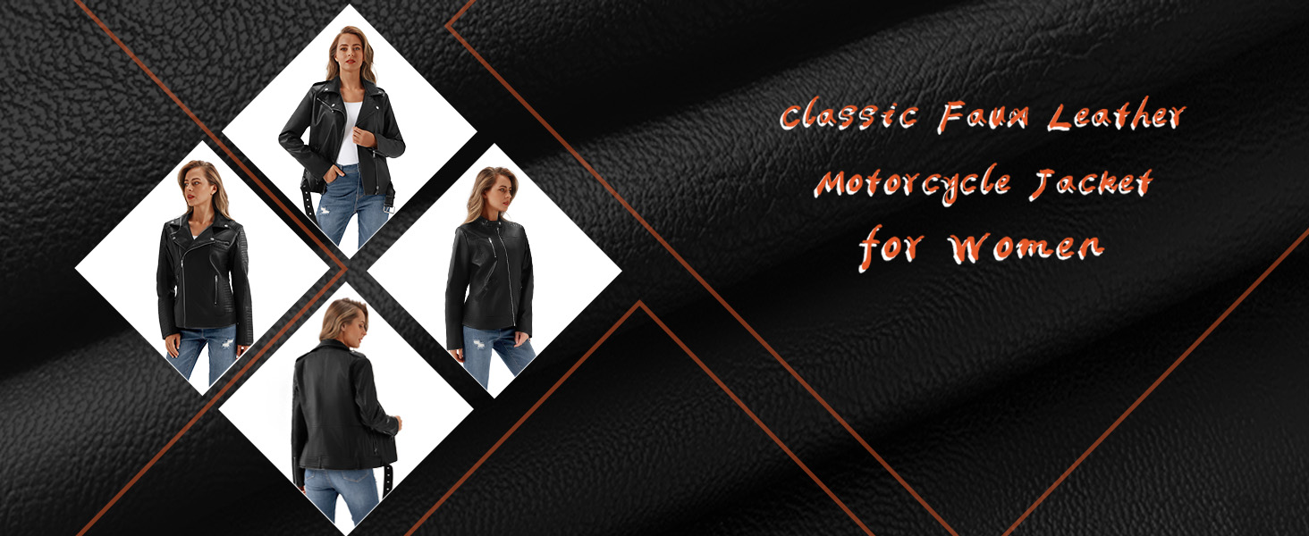 Women's Faux Leather Motorcycle Jacket