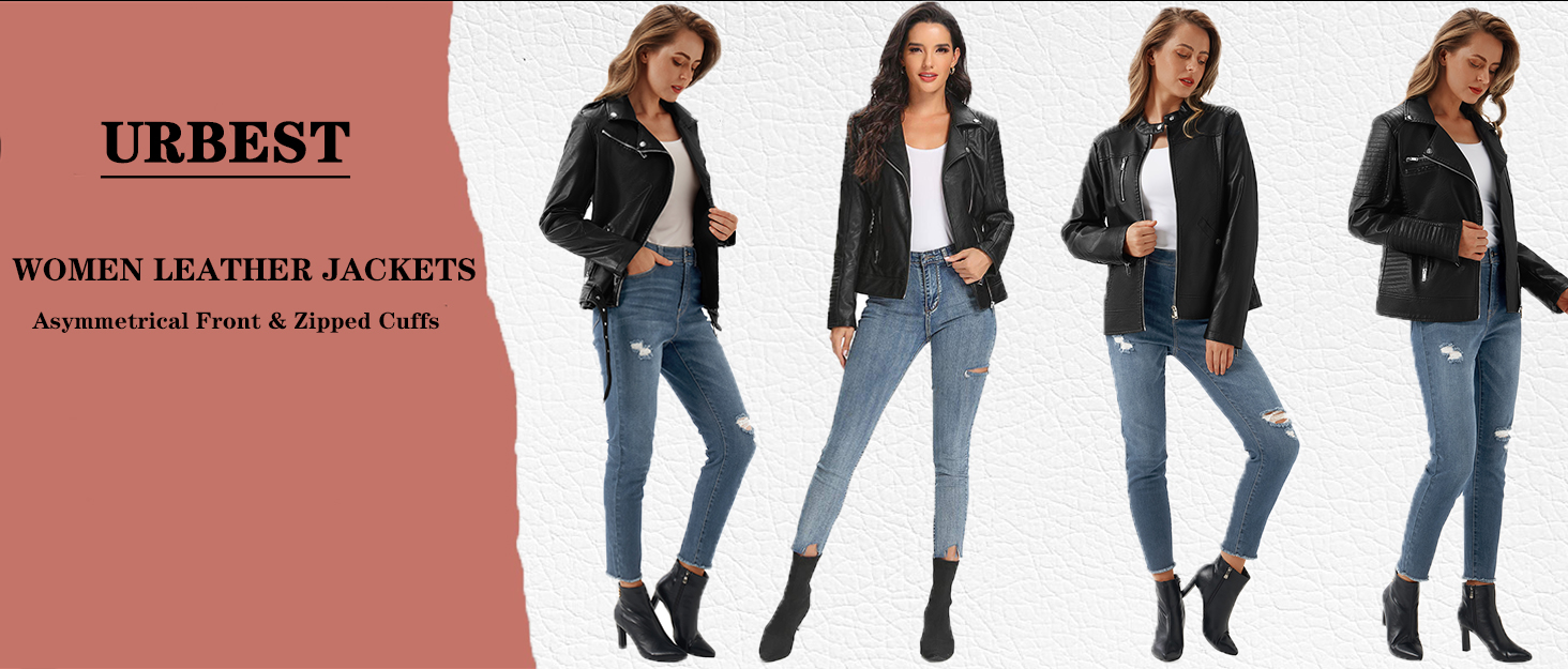 Stylish Faux Leather Motorcycle Jacket