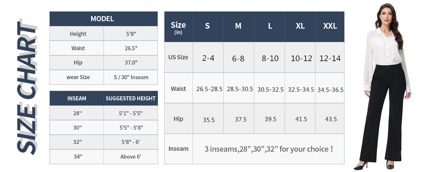Women's Stretchy Straight Leg Dress Work Pants