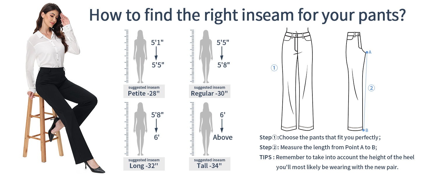 Women's Stretchy Straight Leg Dress Work Pants
