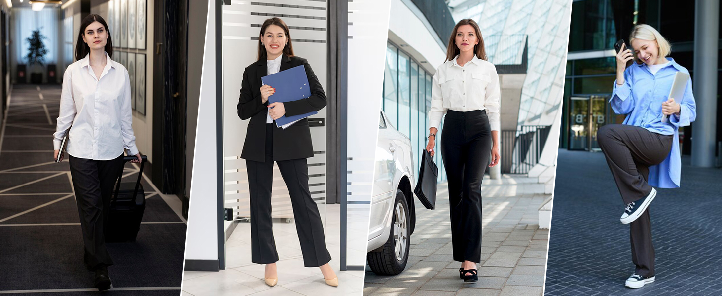 Women's Stretchy Straight Leg Dress Work Pants
