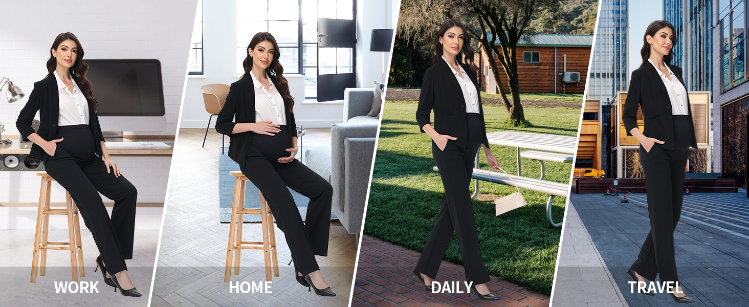 Women Maternity Straight Leg Work Pants