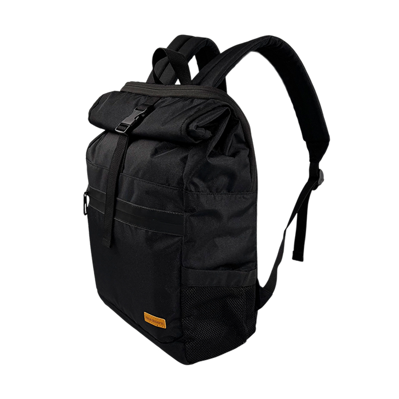Oxford roll-top black backpack