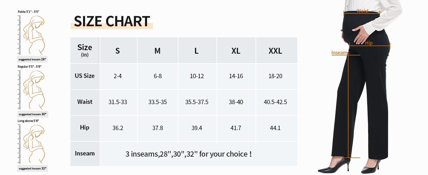 Women Maternity Straight Leg Work Pants