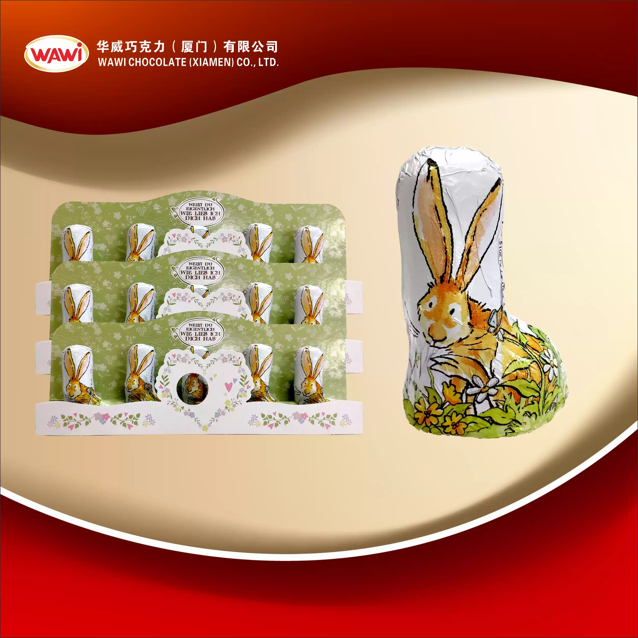 5 * 12G полый шоколадный кролик в лоток для бумаги