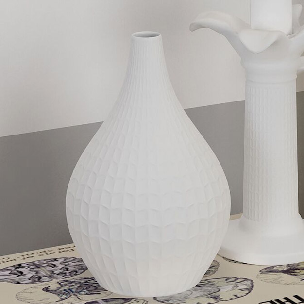 Новый дизайн фарфоровой матовой белой вазы с авторским правом