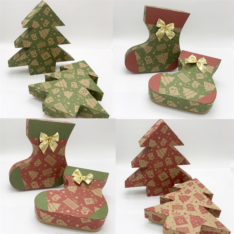 Рождественские подарочные бумажные коробки с крышками
