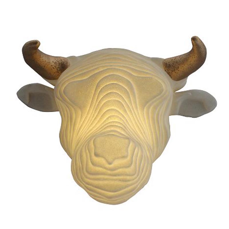 Скульптура легкая головка животных легкая головка животных декоративные светильники коровы головы стены светодиодный свет батареи