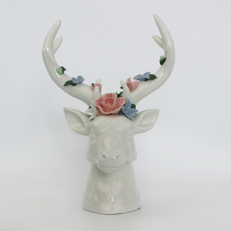 Рождественский олень голова керамический декор
