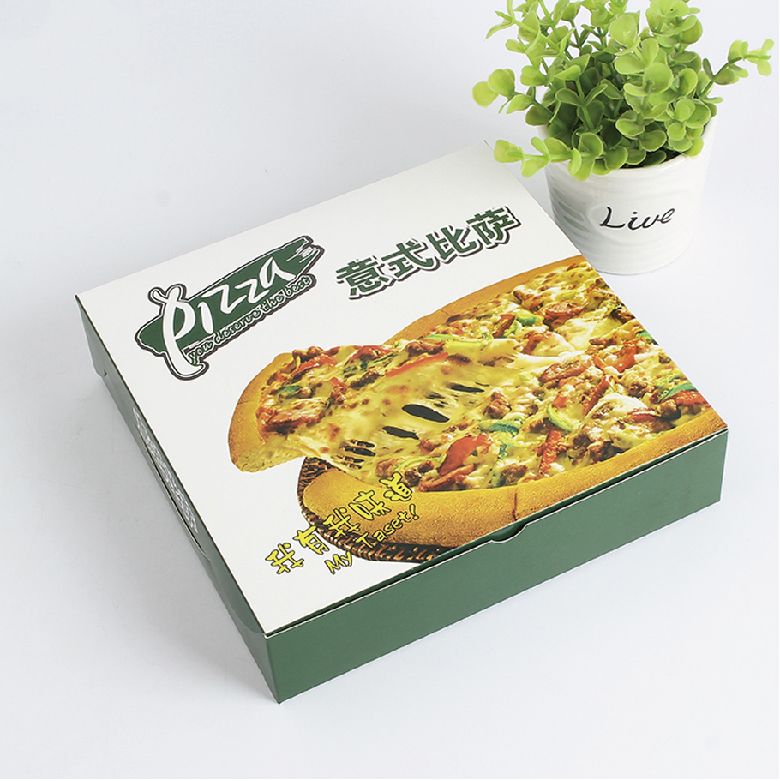 Поддержка дизайна Индивидуальная зеленая пицца упаковочная коробка оптом для продажи
