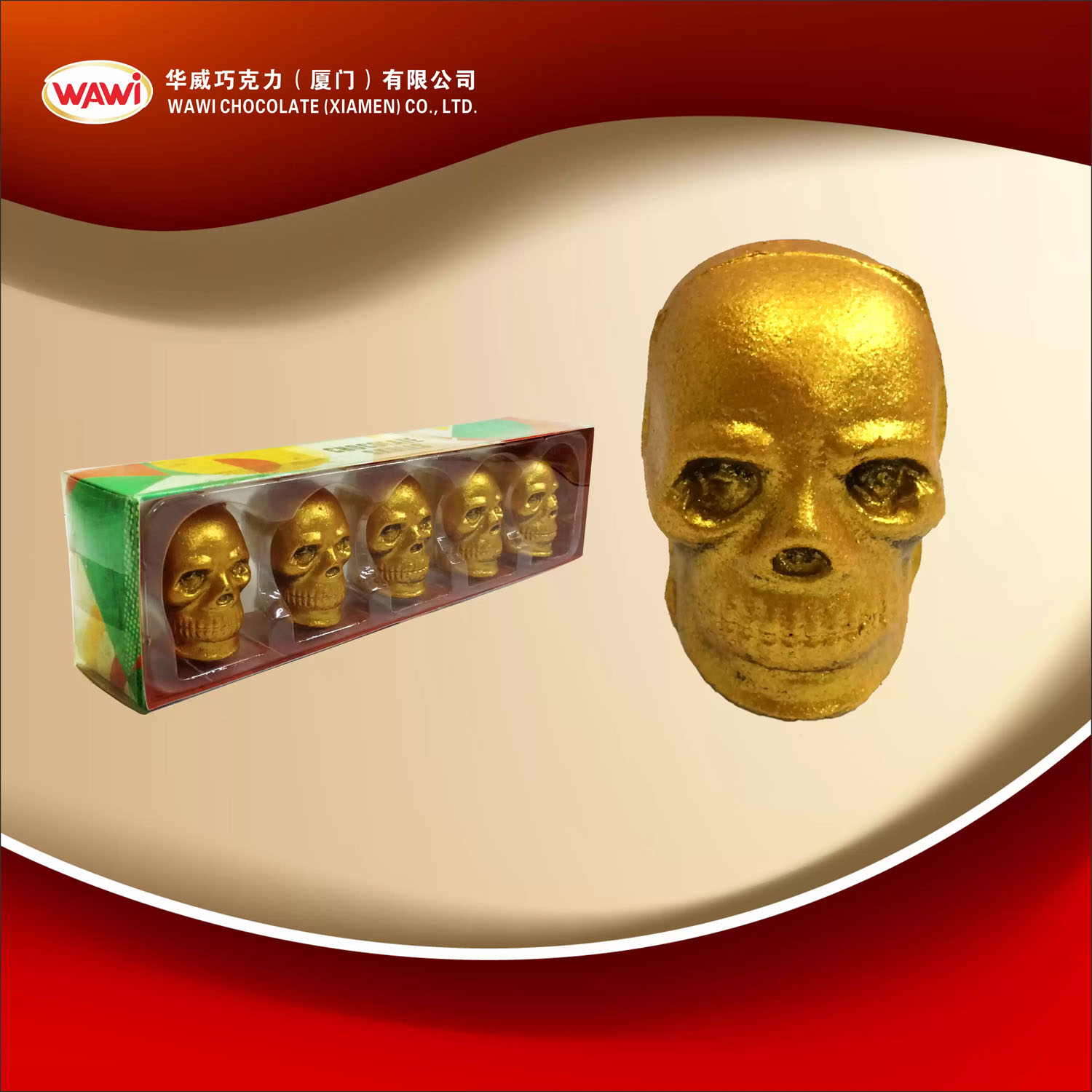 20G * 5 мексиканских мини золотых блеск шоколадных черепов
