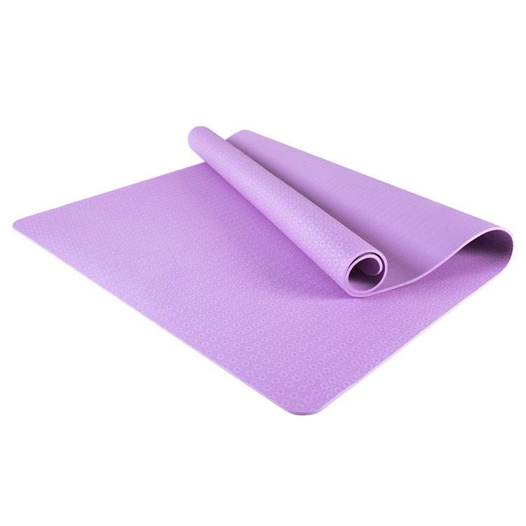 Экологически чистые печатные тиснение утолщенные нескользящие TPE фиолетовый фитнес йога коврик