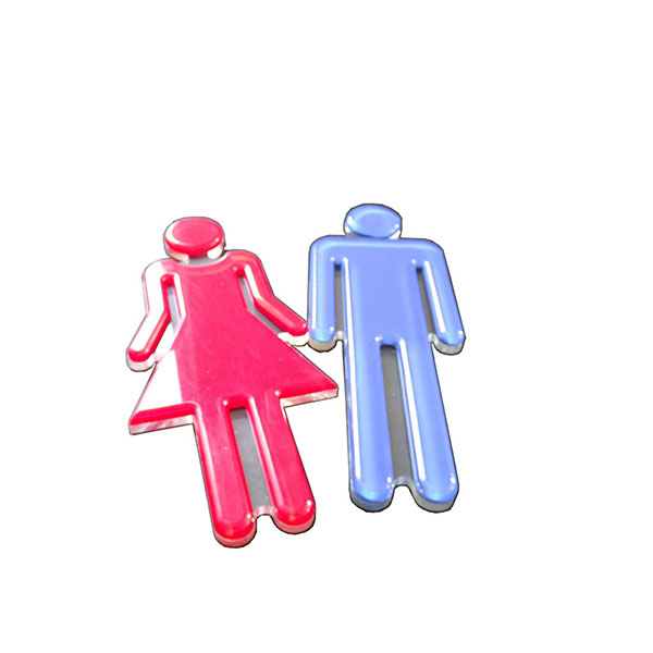 Наклейка на стене Пользовательские творческие акриловые логотип мужской или женский уборной знак