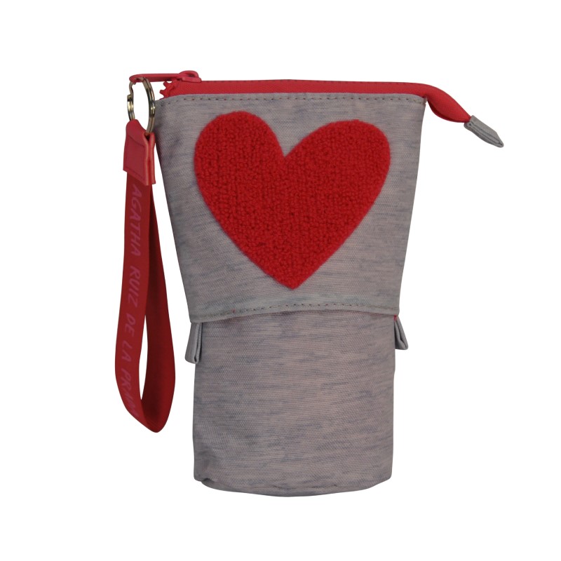 OEM Складной канцтовары для карандаша с вышивкой в форме сердца и ручной ремень