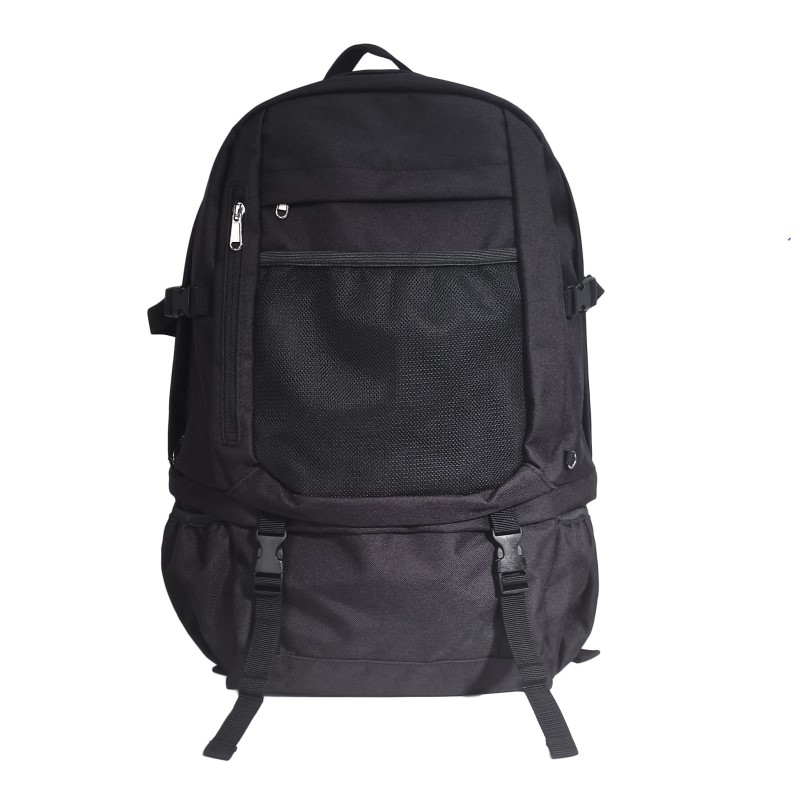 OEM прочный черный полиэстер рюкзак с удобными зажимами и регулируемыми ремнями