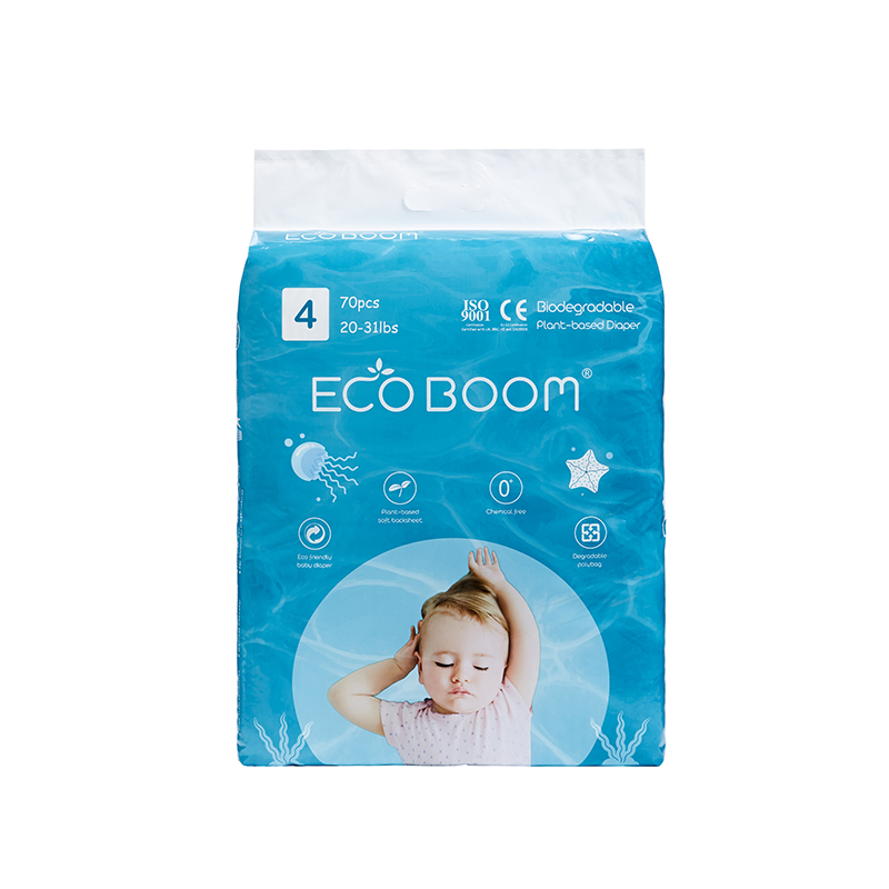 Eco Boom экологически чистый растительный подгузник большой упаковка младенца в полиэтиве