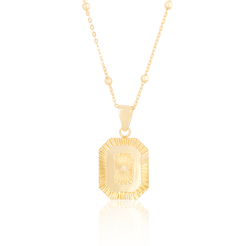 Модный серебряный квадратный кулон ожерелье 18к желтого золота