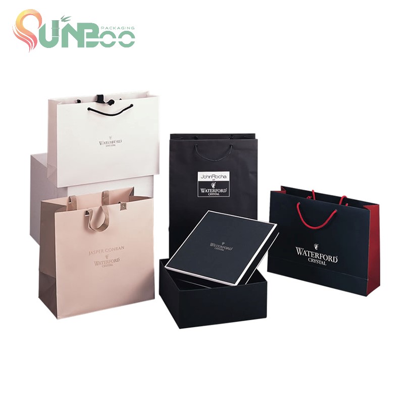 Розовая лента и красивые ручки сумки и коробки подарок набор -ss-box061
