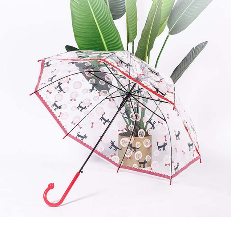 Творческая кошка ручка детей прозрачный зонт