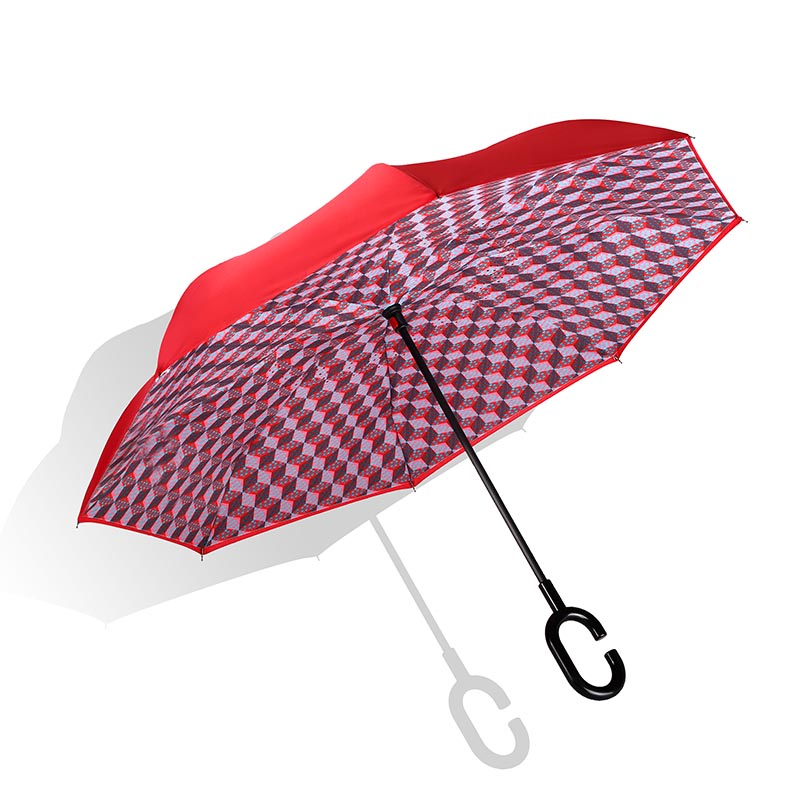 Дизайн ветрозащитный печатный перевернутый обратный зонт