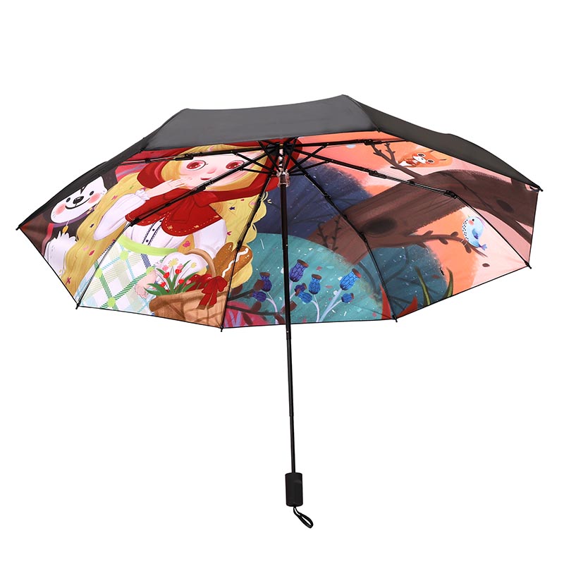 Мультфильм шаблон печати путешествия UV складные дождевые зонтики