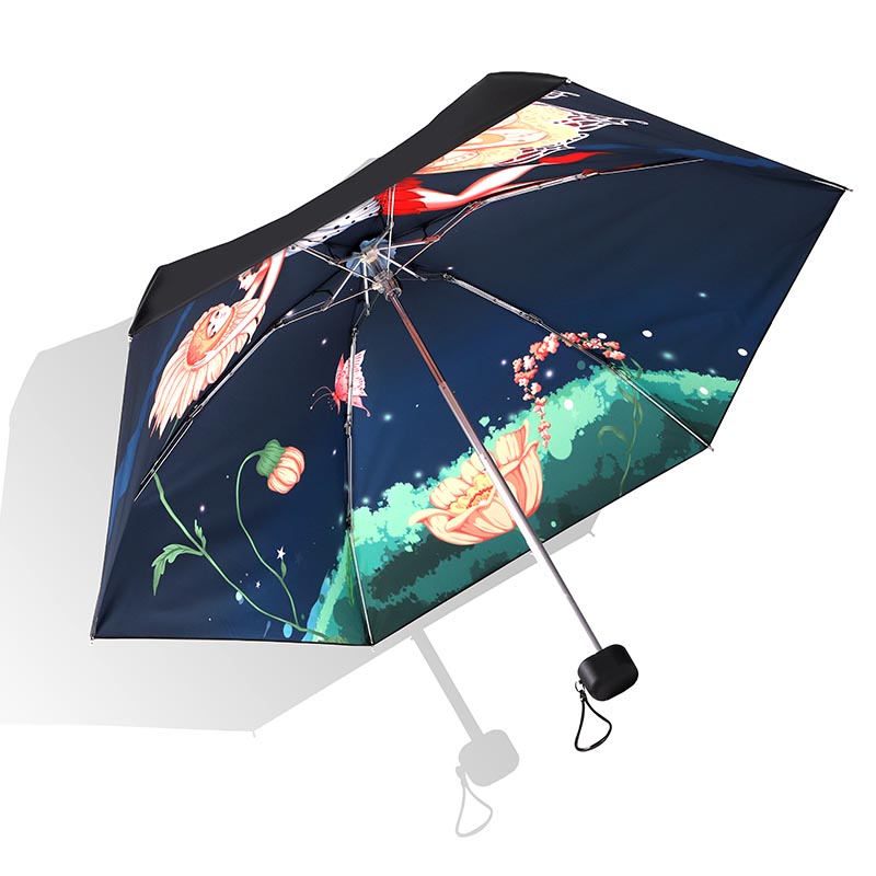 Мультфильм ветрозащитный складной зонт Все над печати 6 панелей