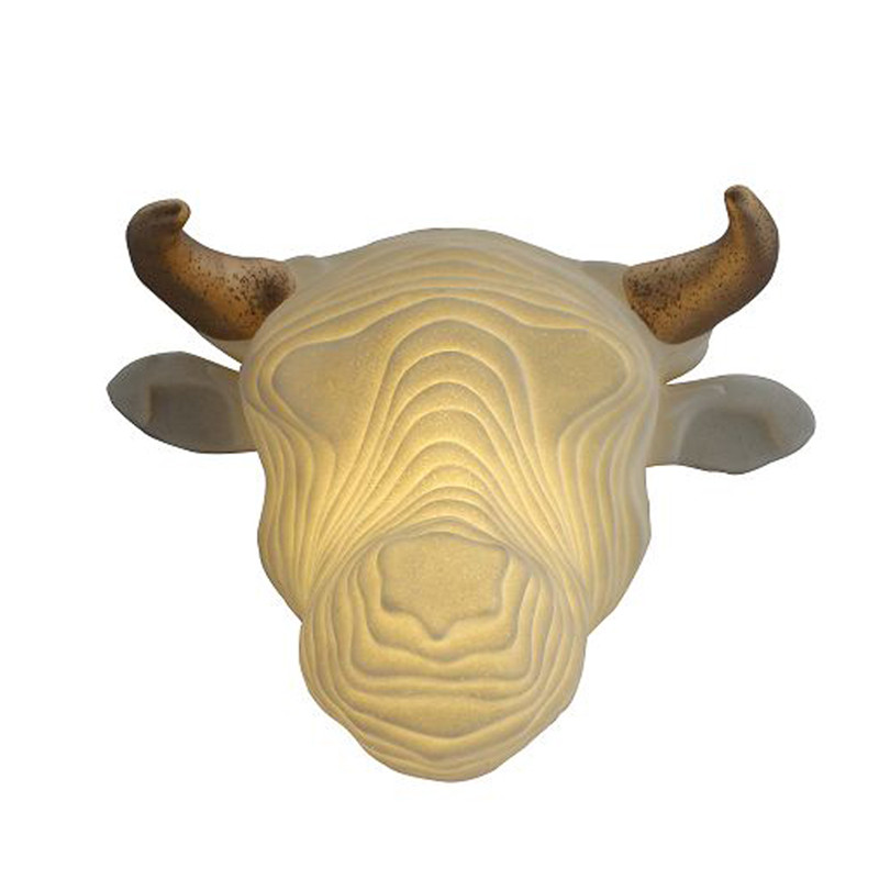 Светолевая скульптура на стену коровьей головки