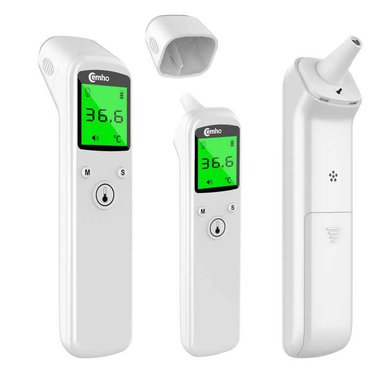Двухрежимный медицинский бытовой бесконтактный инфракрасный термометр для лба и уха.