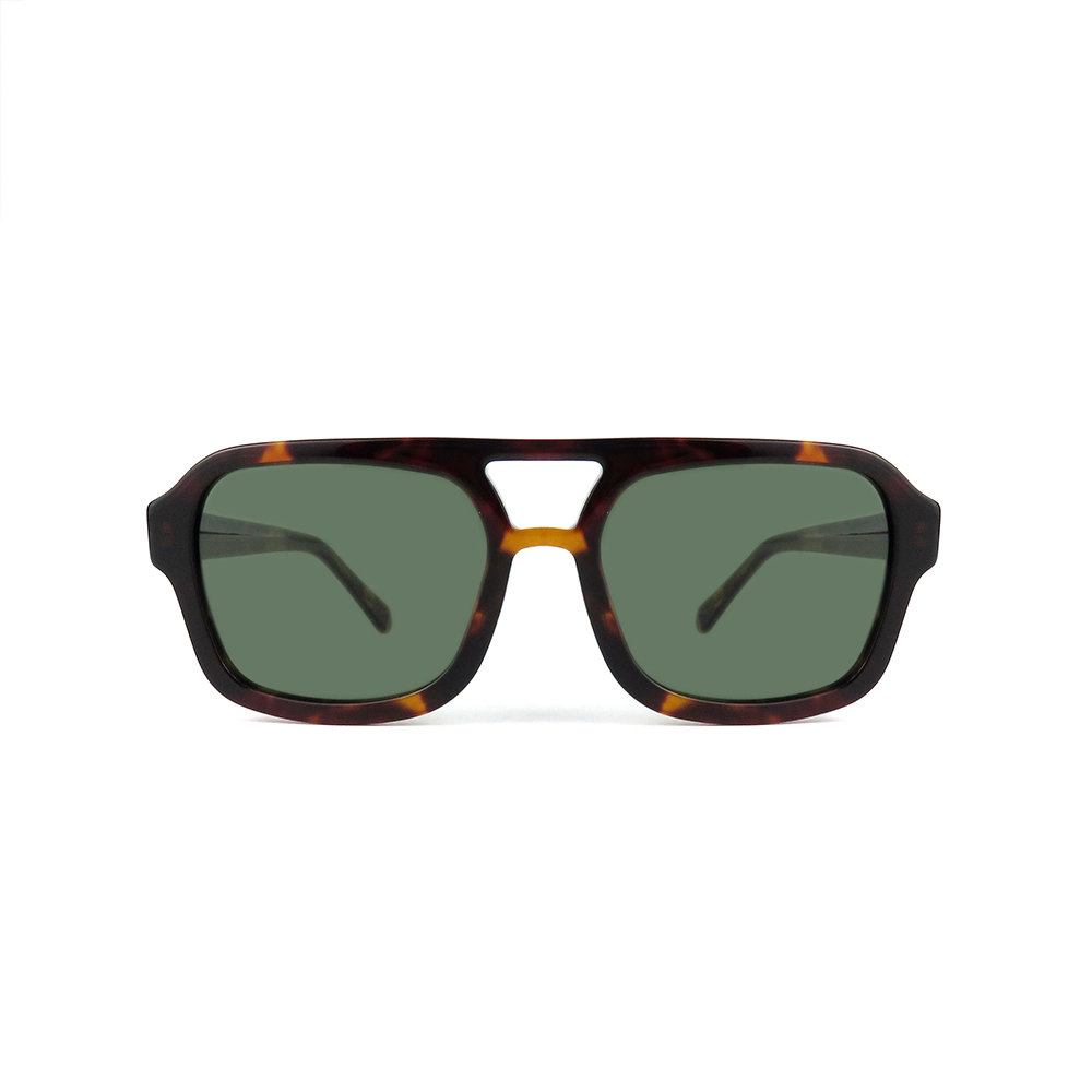 Модные роскошные солнцезащитные очки из ацетата 2022 черепахового цвета, квадратные авиационные солнцезащитные очки с нейлоновыми линзами, зеленые поляризационные линзы TAC