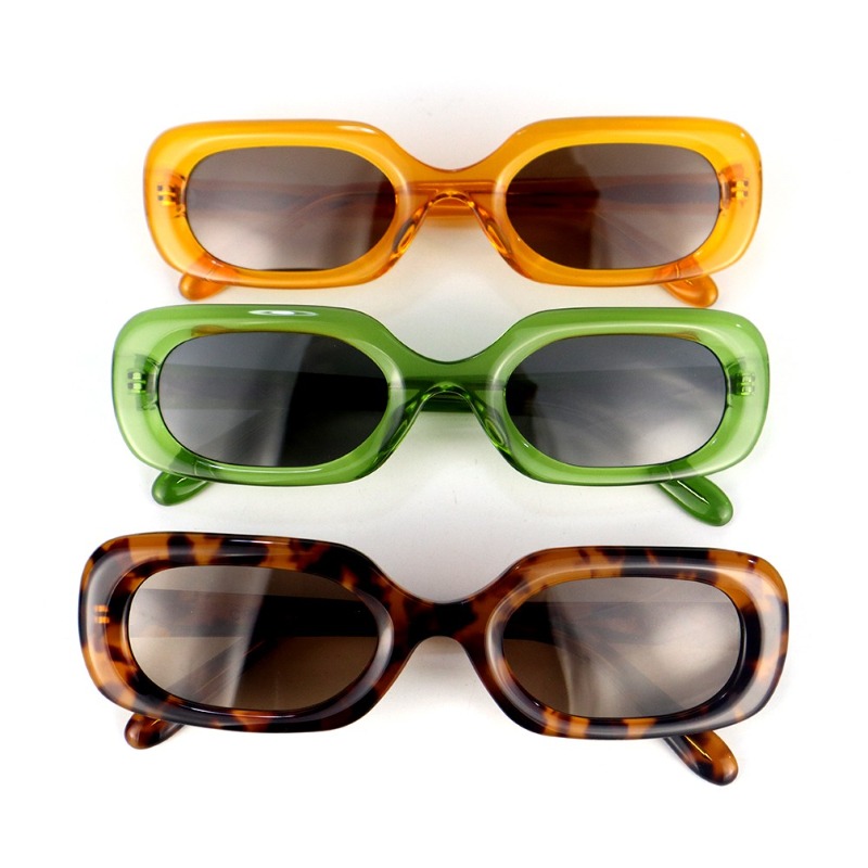 Новые коричневые квадратные красочные солнцезащитные очки в толстой оправе, женские винтажные модные ретро-солнцезащитные очки из ацетата, новинка 2022 года