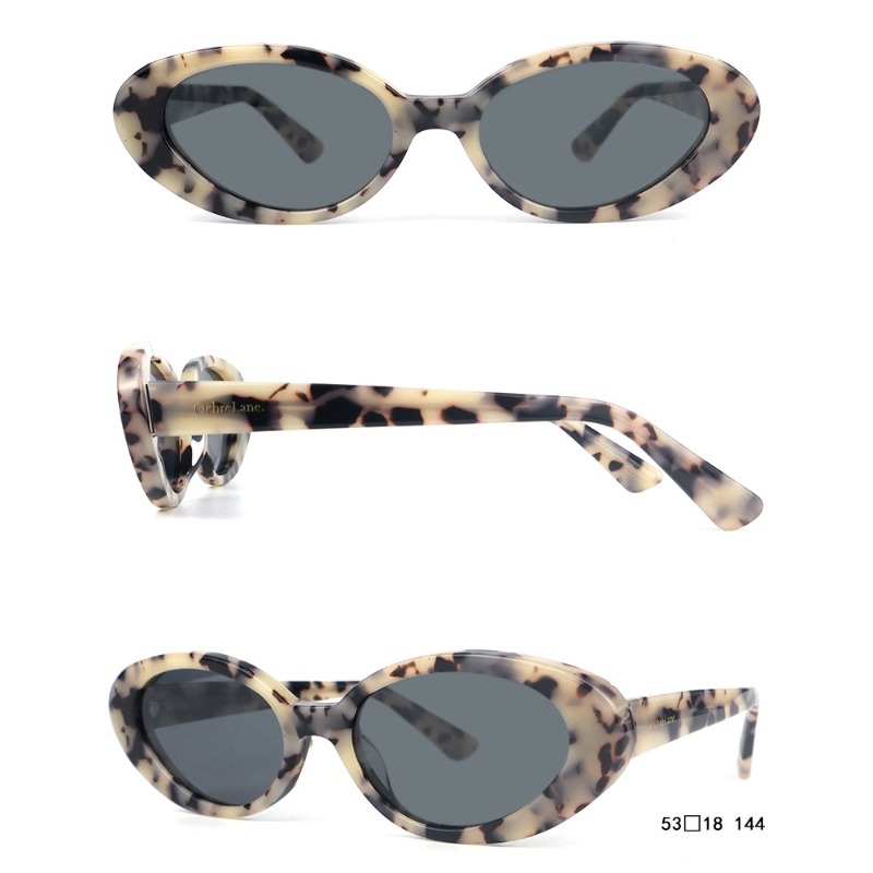 2022 Новые овальные солнцезащитные очки в стиле ретро, ​​женские модные солнцезащитные очки, модные женские солнцезащитные очки из ацетата, черные поляризационные линзы, солнцезащитные очки