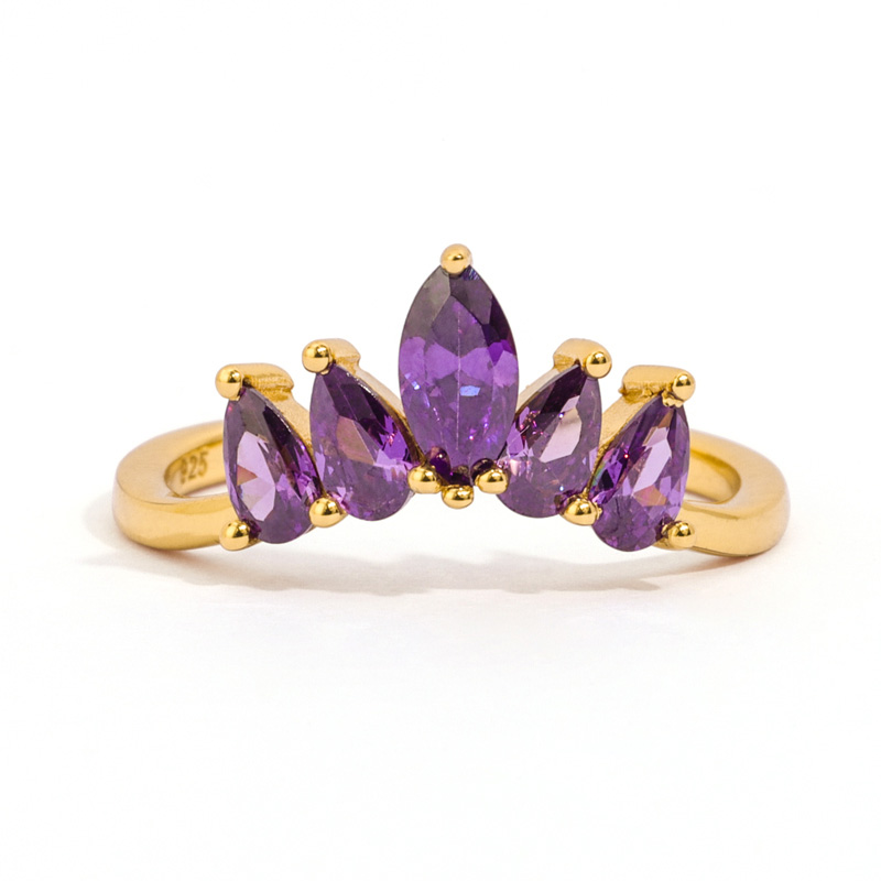 Кольцо «Маркиз» с фиолетовым драгоценным камнем