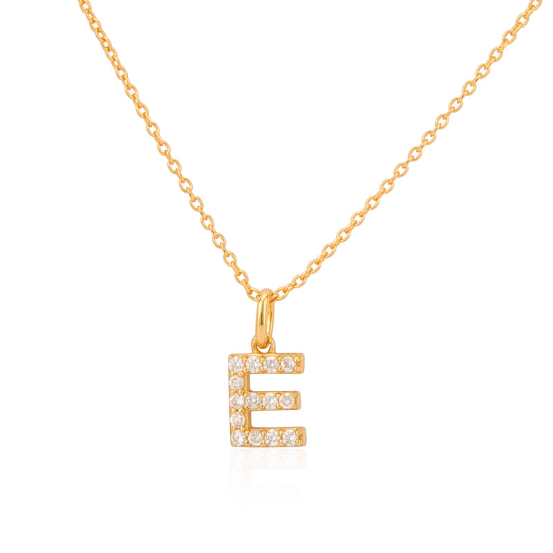 Ожерелье с буквами на заказ, позолоченное золото