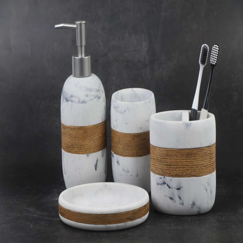 Мраморная текстура, креативная смола для ванной комнаты, четыре комплекта