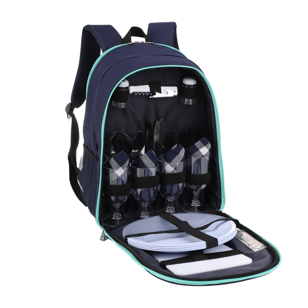 Рюкзак для пикника на 4 человека, сумка-холодильник для пикника с отделением-холодильником и ручкой для переноски