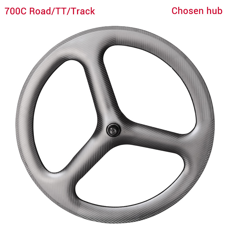 Карбоновое колесо LightCarbon 700C Aero с 3 спицами для шоссейного/TT/трекового велосипеда