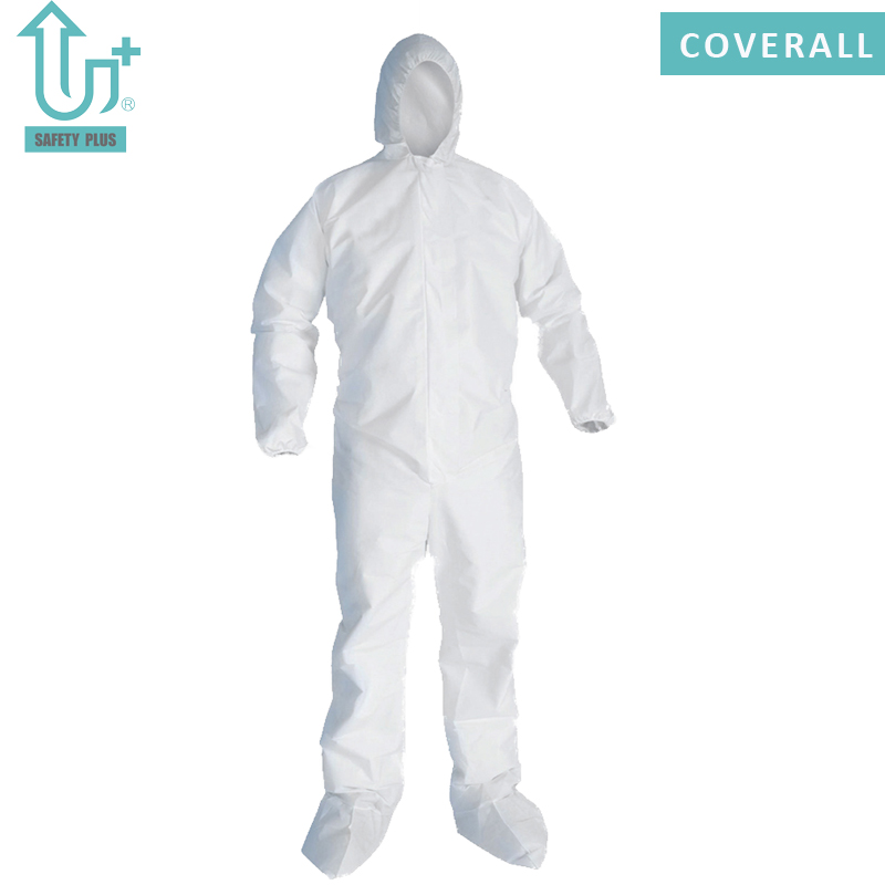 Тип 5/6 микропористый одноразовый комбинезон 60 ~ 80 г, защитная одежда для промышленной безопасности, защитный костюм от химикатов