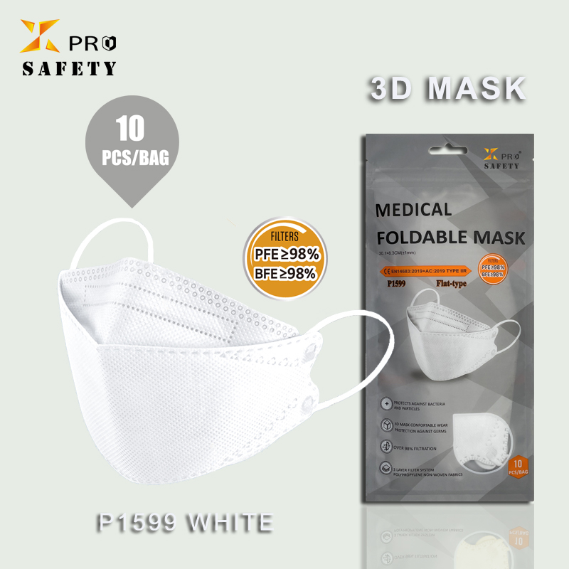 Высокая защита, прямая продажа с фабрики, 10 шт./пакет, белый респиратор для лица для взрослых, одноразовая нетканая 3D стереоскопическая маска от пыли