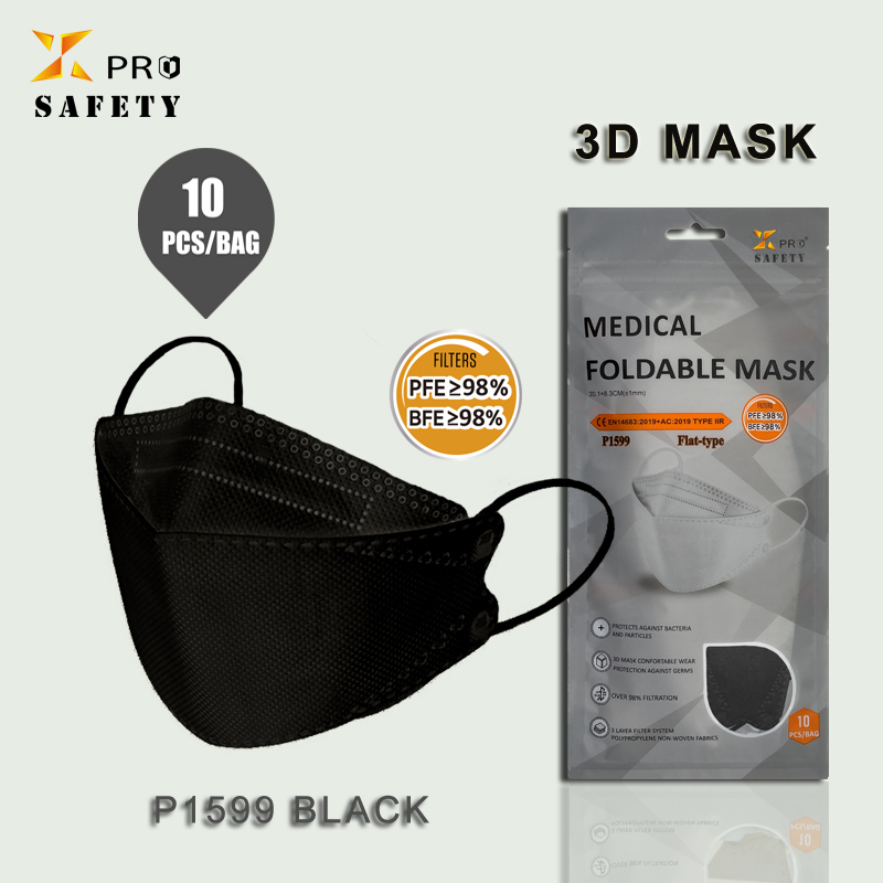 Новый продукт, маска для лица, 3D, черная, 10 шт./пакет, безопасная, 4 слоя защитной маски из СИЗ, маска для лица
