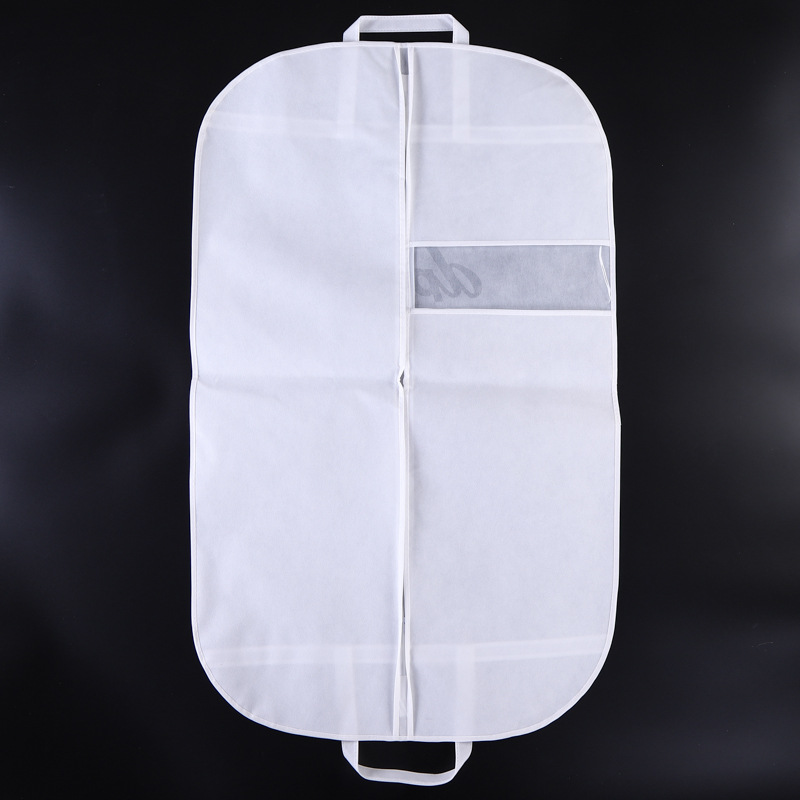 Белый компостируемый оконный прозрачный небольшой мешок для одежды, прозрачный чехол для костюма для хранения, подвешивание, индивидуальный логотип с нетканым материалом
