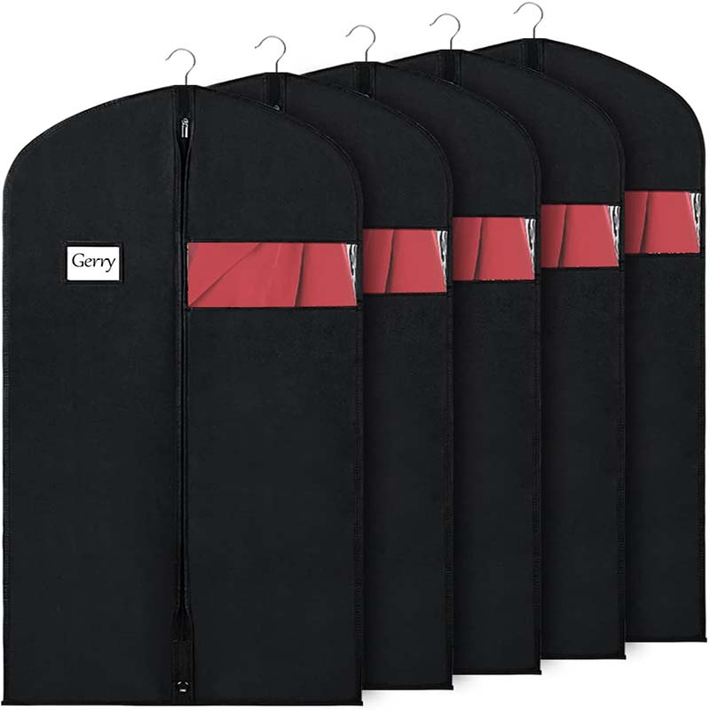 Доступен индивидуальный нетканый бутик, черный чехол для костюма на молнии, сумка для одежды из органзы с прозрачным окном, сумка для костюма