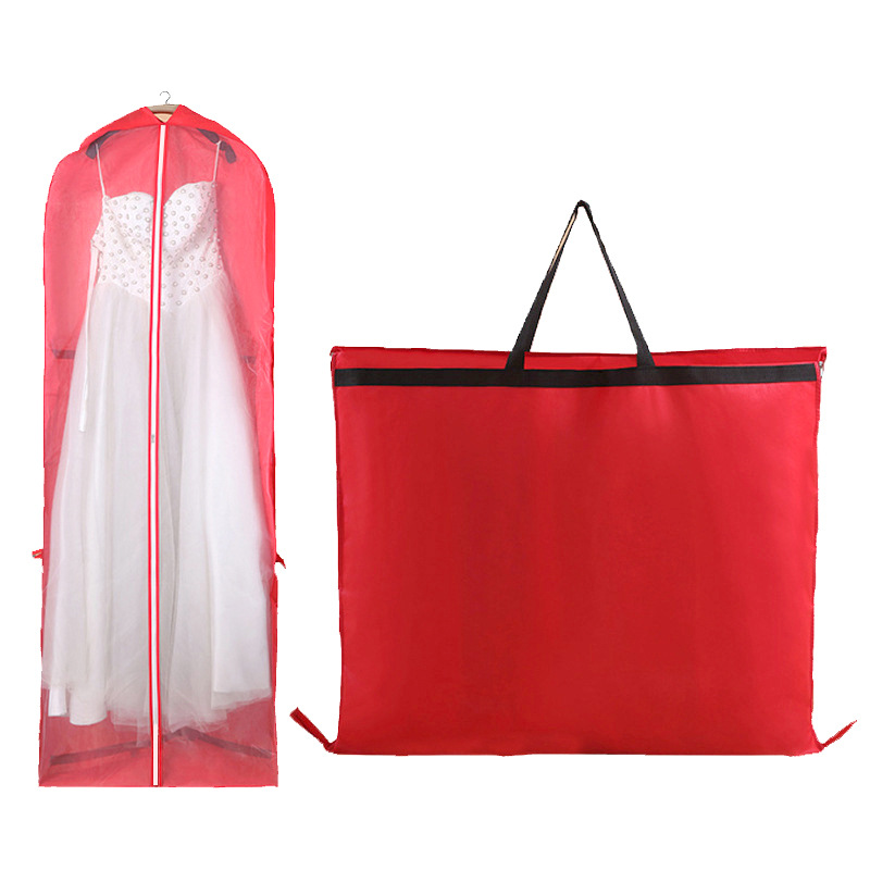 Нетканое свадебное платье, пылезащитный чехол, сумка для хранения одежды, пылезащитный чехол, сложенная двойная сумка