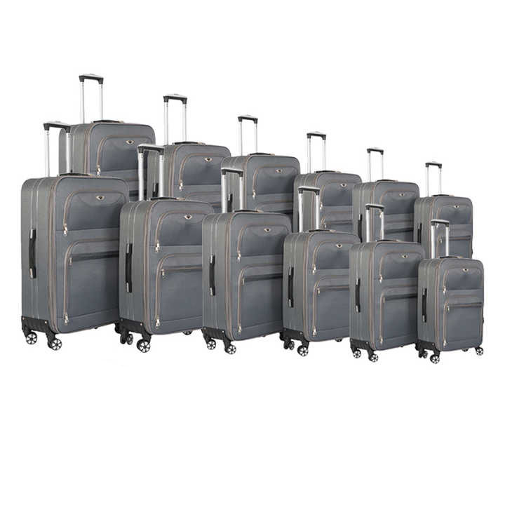 12 шт. в 1 наборе, набор полуготовых тканевых чемоданов, тканевый багаж, 4 колеса, дешевая цена, набор чемоданов на тележке