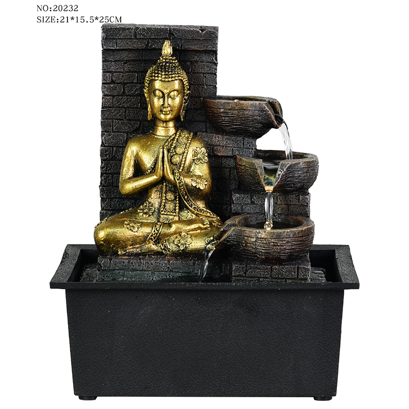 Различные стили, очень красивый настольный религиозный фонтан из смолы Будды для внутреннего декора на продажу